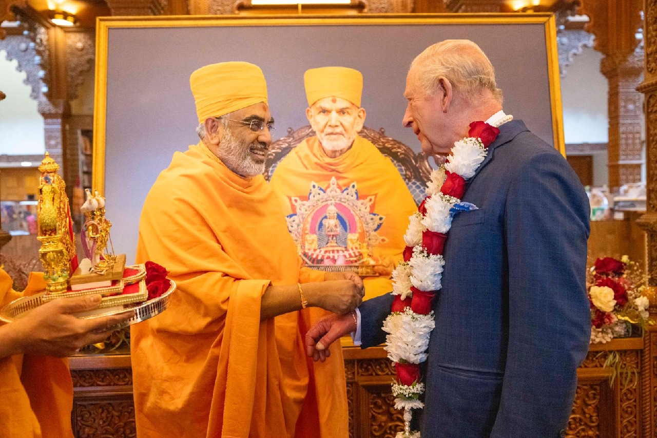 Royal tribute to faith and service: King Charles III and Queen Camilla visit BAPS Neasden Temple