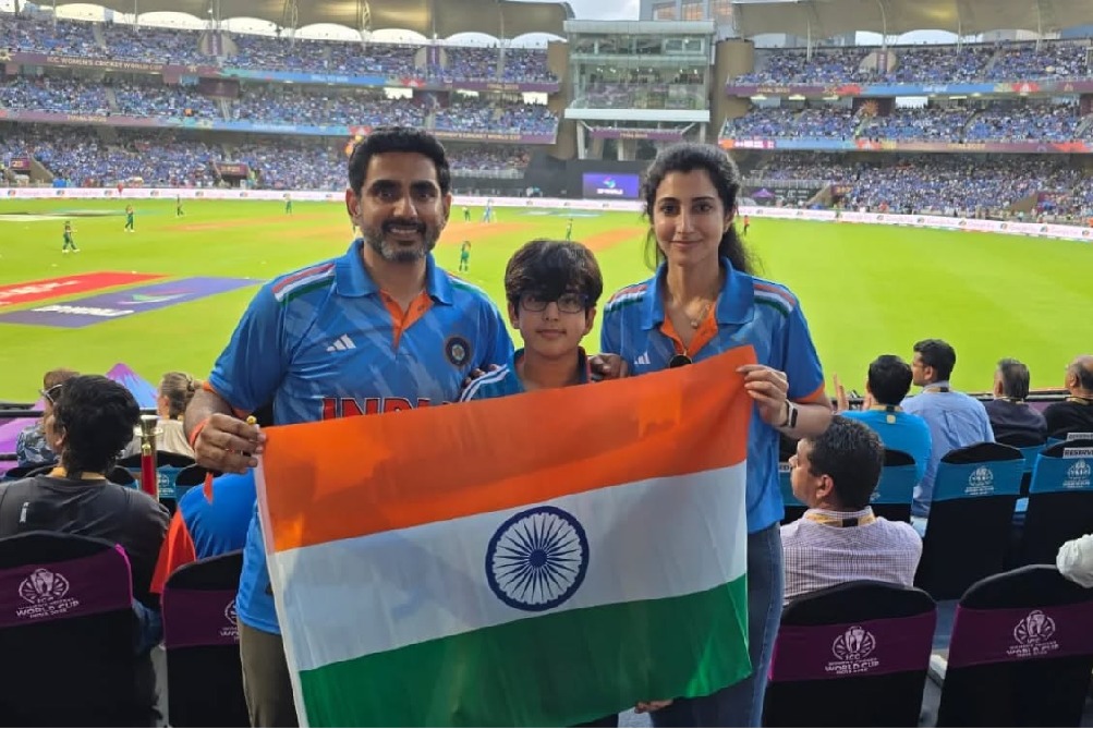 Nara Lokesh Enjoys Women’s World Cup Final in Navi Mumbai with Family