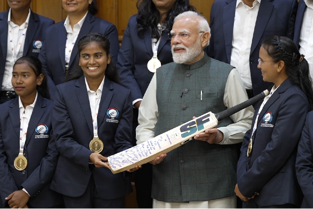 PM Narendra Modi hosts World Cup winning blind women's team