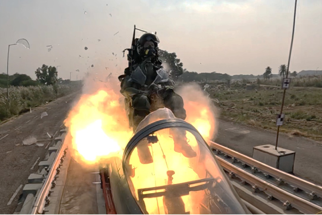 DRDO conducts high-speed rocket-sled test of fighter aircraft escape system