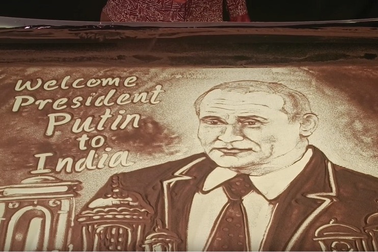 Odisha artist creates sand animation to welcome Putin to India