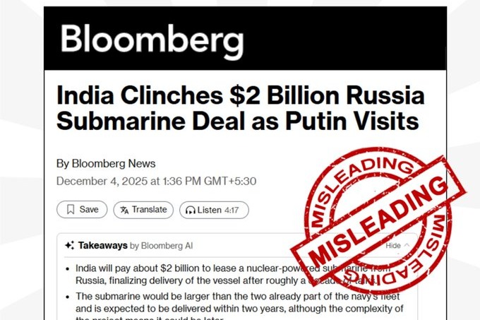 'Misleading': Govt refutes news report on new $2 bn India-Russia nuclear submarine deal