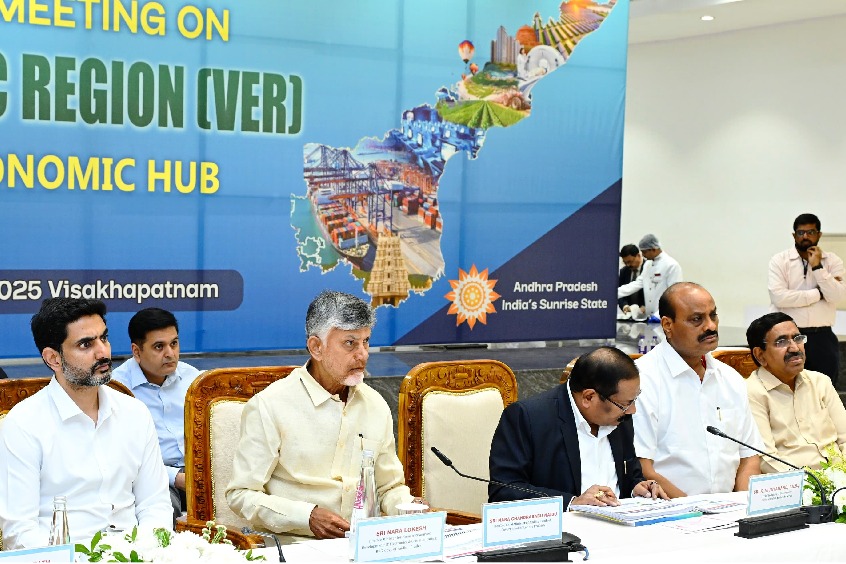 Chandrababu Naidu conducts aerial survey of upcoming projects in north Andhra