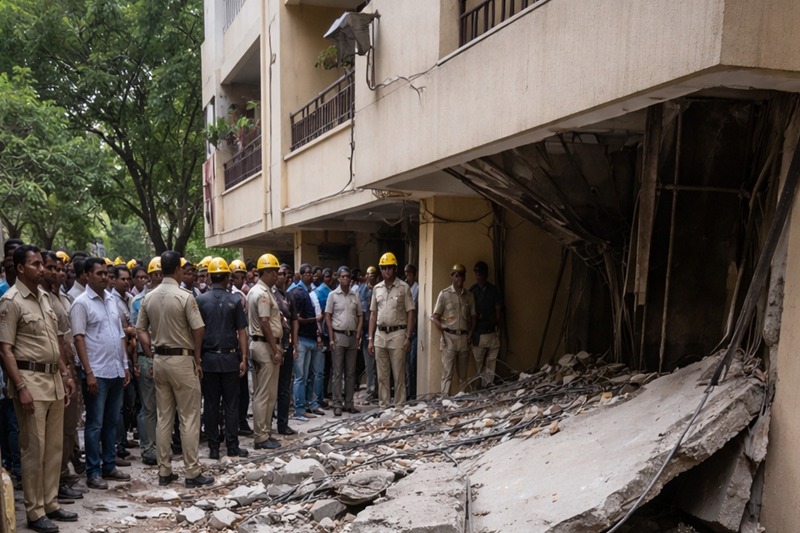 హైదరాబాదులో శ్లాబు కూలి ఇద్దరు ఎలక్ట్రీషియన్ల మృతి