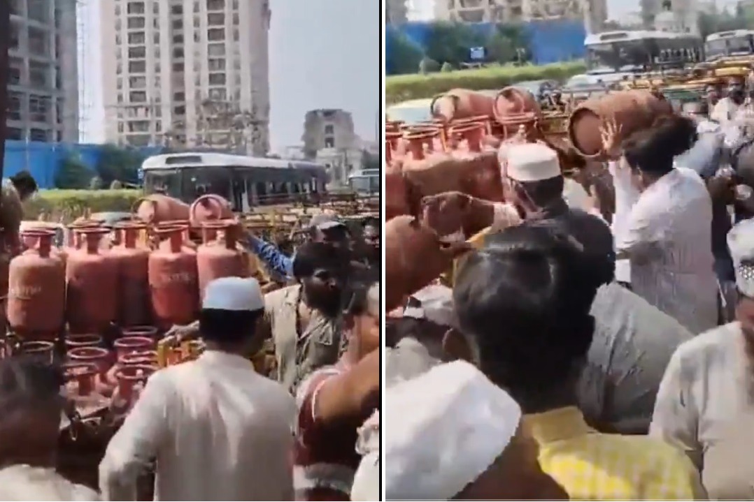 షేక్‌పేటలో గ్యాస్ సిలిండర్ల కోసం ‘యుద్ధం’.. డెలివరీ ఆటోపై ఎగబడ్డ జనం.. వీడియో ఇదిగో!
