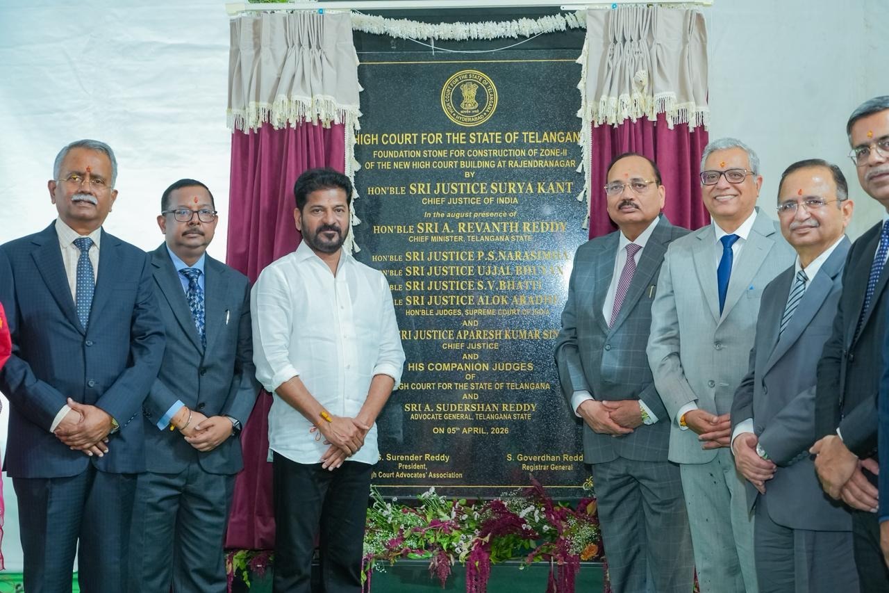 రాజేంద్రనగర్‌లో తెలంగాణ కొత్త హైకోర్టు... శంకుస్థాపన చేసిన సీజేఐ