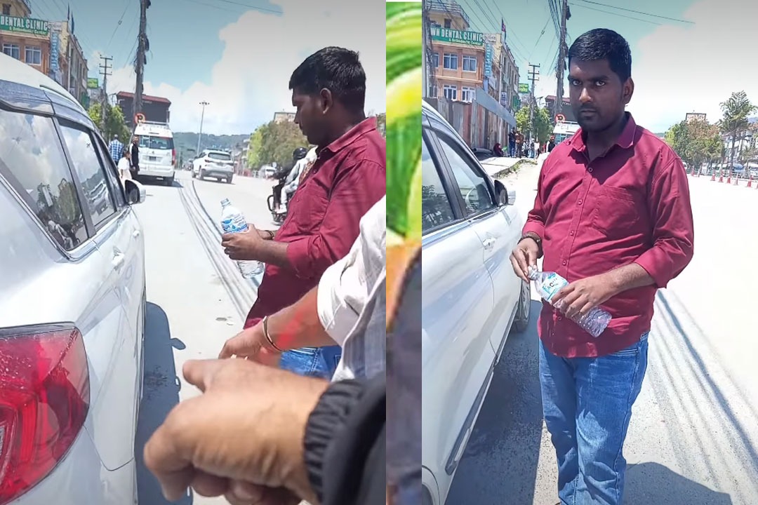 నేపాల్‌లో గుట్కా ఉమ్మిన భారతీయులు.. నీళ్లు పోసి కడిగించిన స్థానికుడు.. వీడియో ఇదిగో!