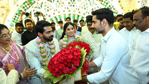 Nara Lokesh Attends Kotamreddy Srinivasulu Reddy Sons Wedding Reception