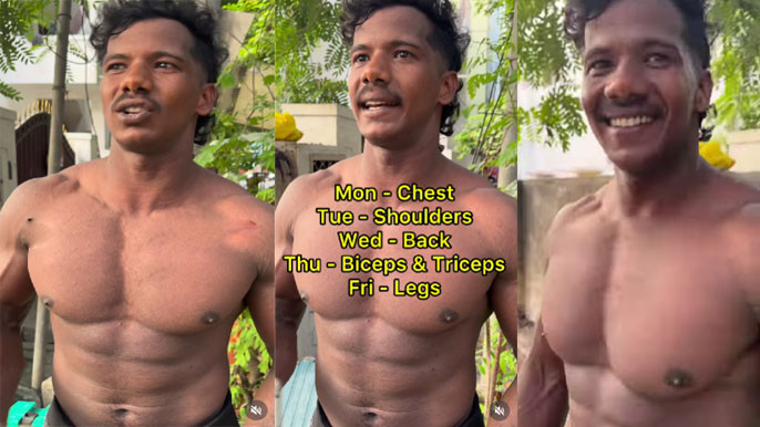 Chennai Construction Worker Builds Muscle On High Carb Diet White Rice And 5 Day Workout