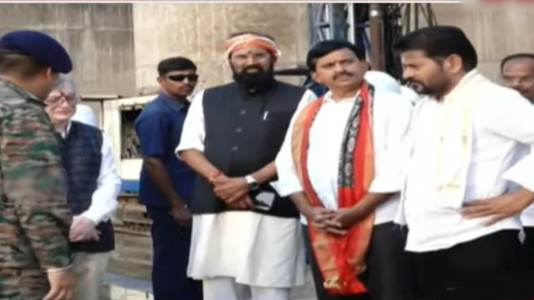 Revanth Reddy visited Medigadda barriage