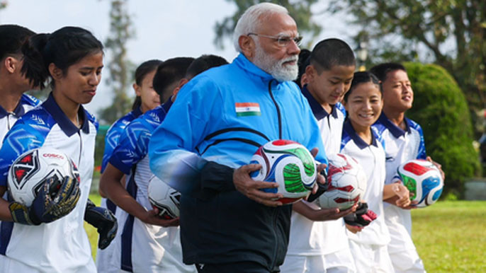 FIFA President Gianni Infantino applauds PM Modis football session in Sikkim