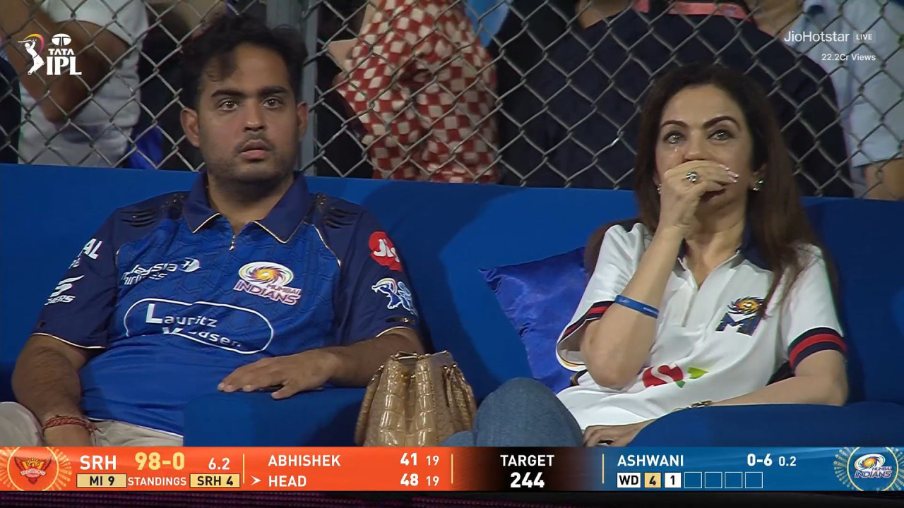 Nita Ambani broke into tears during SRH openers flamboyant batting in Wankhede against Mumbai Indians