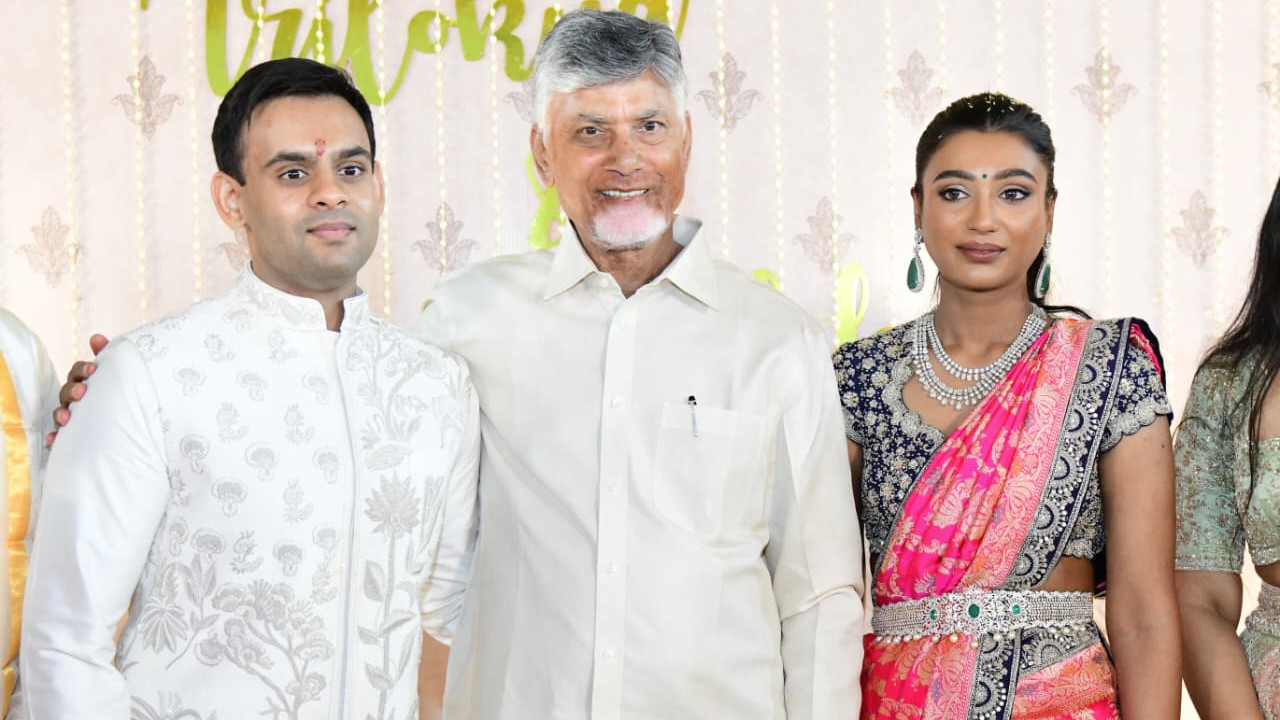CM Chandrababu attends AP CS Sai Prasad daughter engagement