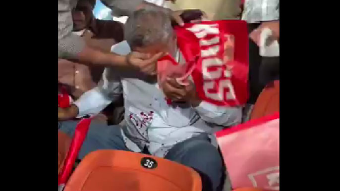 Fan Left With Bloodied Face After Being Hit by PBKS Stars Six During Rajasthan Royals Clash