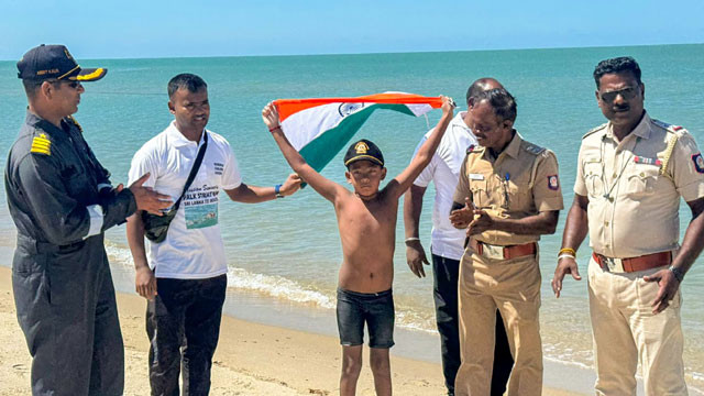 Ishank Singh Creates History Swimming Across Palk Strait