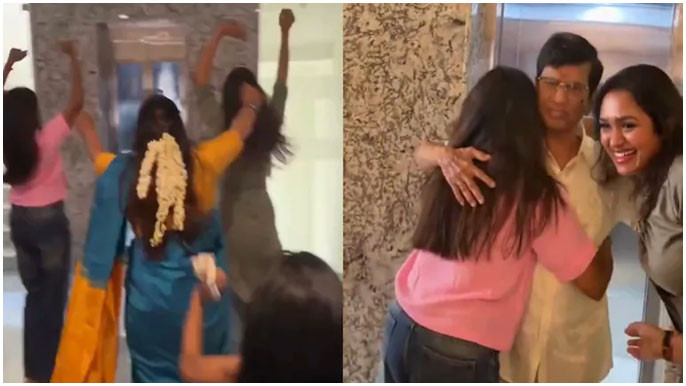 Family Members Celebrations at Vijays Residence Amid Election Lead