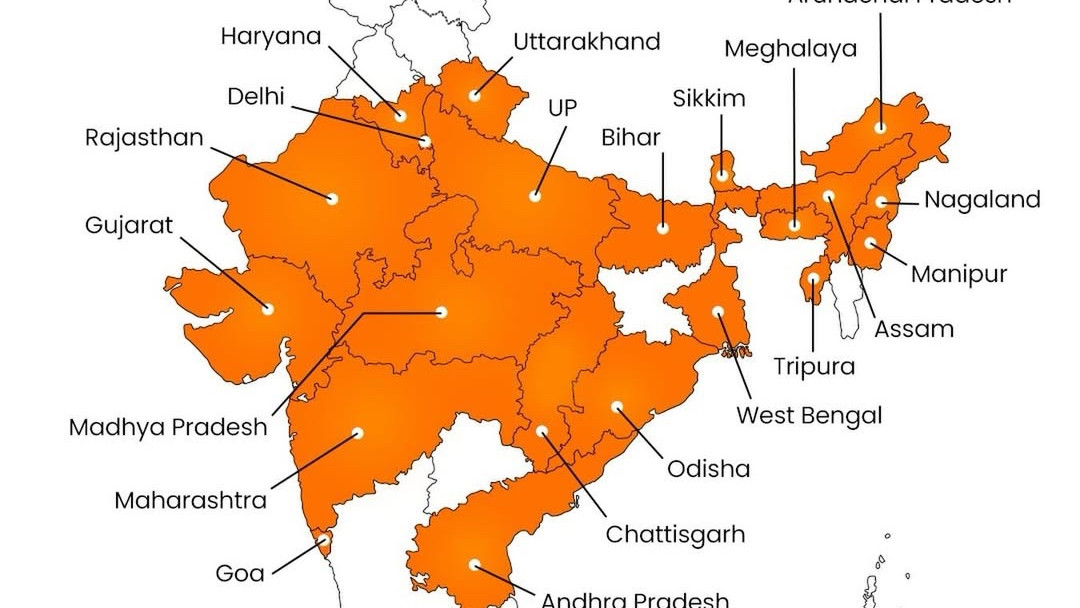 BJP shares India political map from Delhi to Bengal