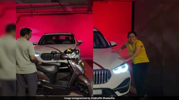 Siddharth Bhadouria gifts BMW X1 car to parents as surprise
