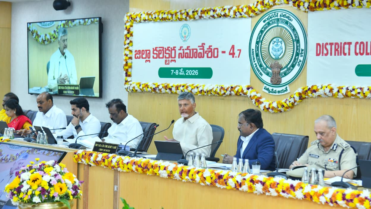 Chandrababu Sets AP Development Goals at Collectors Meeting