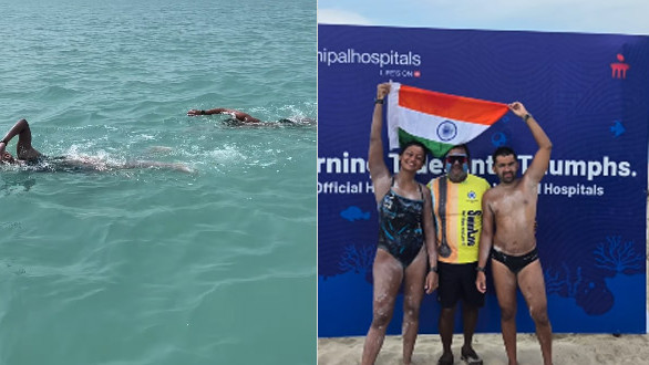 Ram Setu Swim Danish Abdi Vrushali Prasade Complete Sri Lanka to India Swim