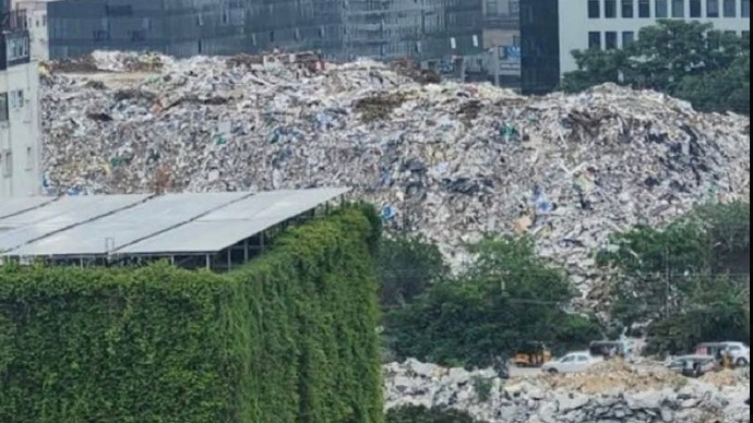 Gachibowli Hyderabad 15 Lakh Tons of Waste Mountain