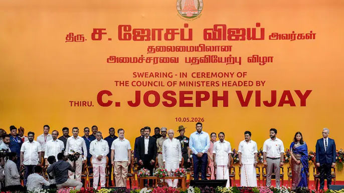 CM Vijay in trouble over Tamil anthem sequence at swearing in