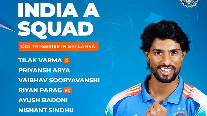 Tilak Varma to Captain India A Team in Tri Series