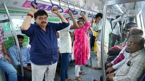 Ramchander Rao Travels in Hyderabad Metro as Common Passenger