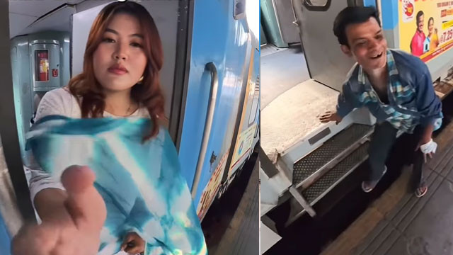 Delhi Railway Station Man Jumps on Tracks to Save Indonesian Womans Dupatta