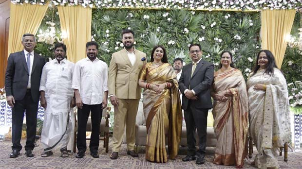 Revanth Reddy Attends Telangana High Court CJ Sons Wedding Reception