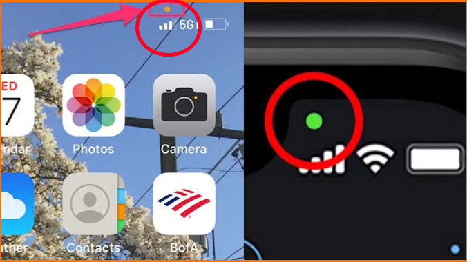 Apple iPhone Privacy Indicators Green Orange Dots
