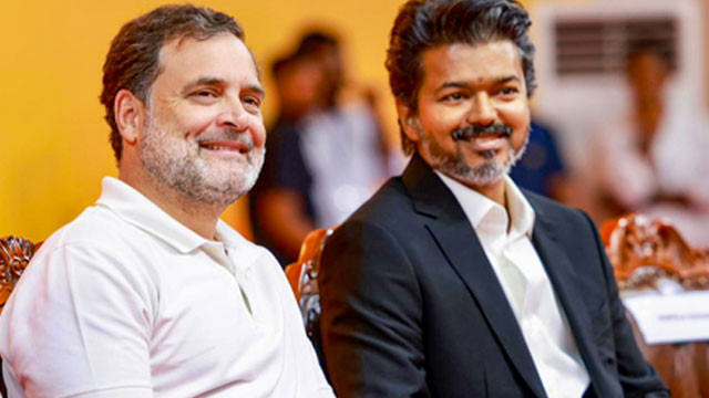 Vijay Pays Tribute Sparking Controversy BJP Targets Rahul Gandhi