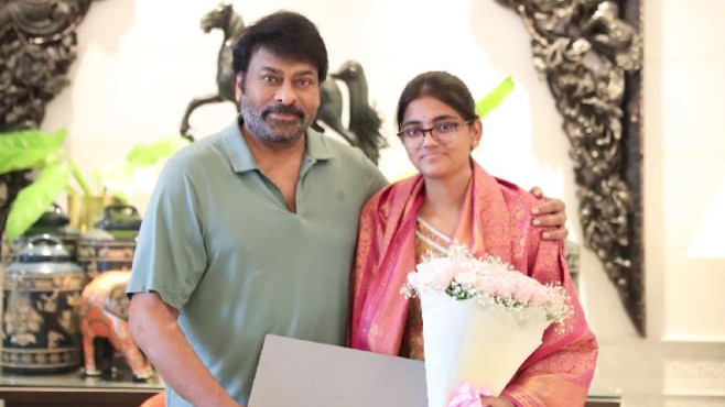 Chiranjeevi Felicitates TG EAMCET Topper M Rushi