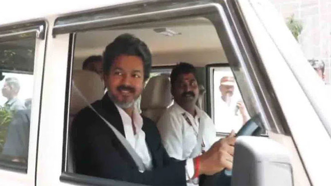 Tamil Nadu CM Vijay Personally Drives New Medical Service Jeep