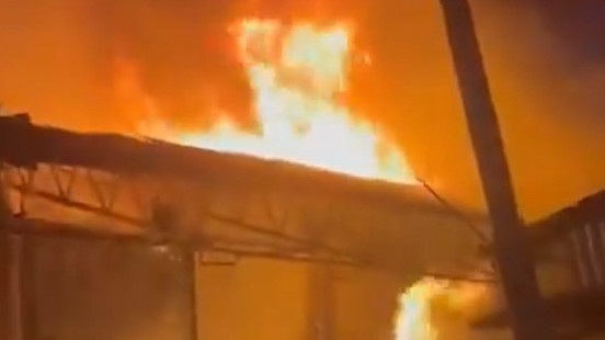 Medak District Container Fire Burns New Cars