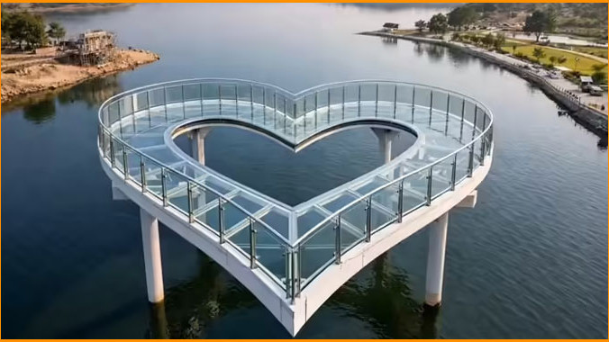 Telanganas First Glass Bridge with Love Symbol Coming Soon in Hussnabad