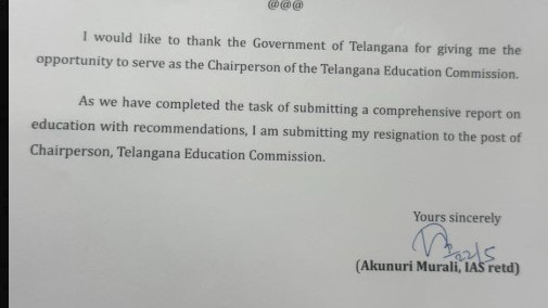 Akunuri Murali Resigns as Telangana Education Commission Chairman