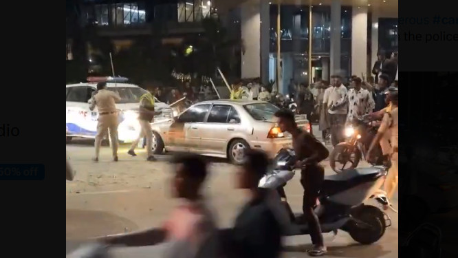 Hyderabad car racing incident injures constable in Madhapur