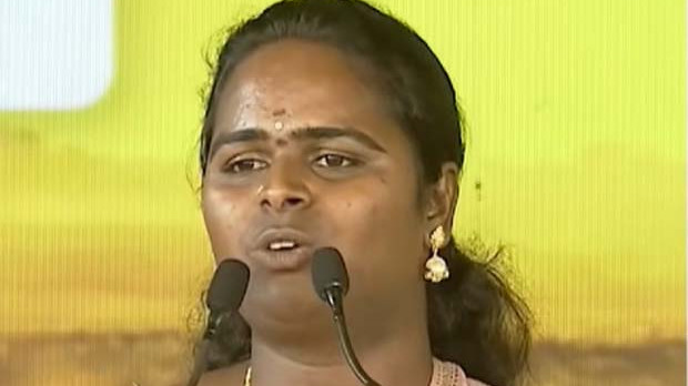 Transgender Varshini Praises Coalition Government at Mahanadu