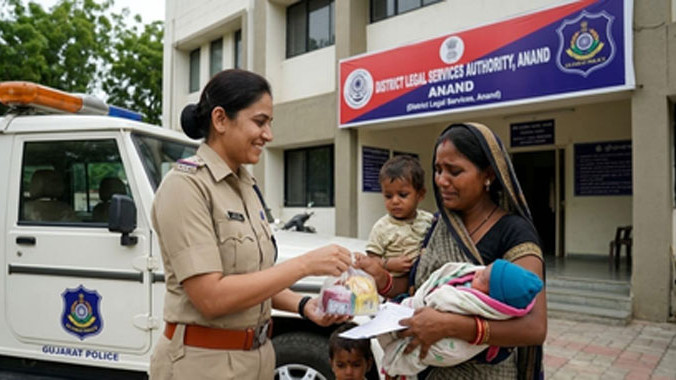 Gujarat Police Help Jailed Woman Reach Home After Delivery