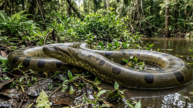 Green Anaconda the big snake
