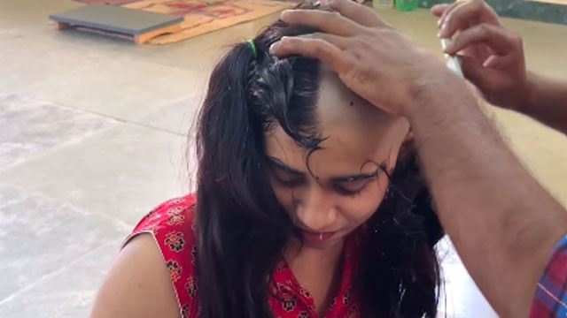 Keerthana Menon shaves head to protest marriage planned by her mother
