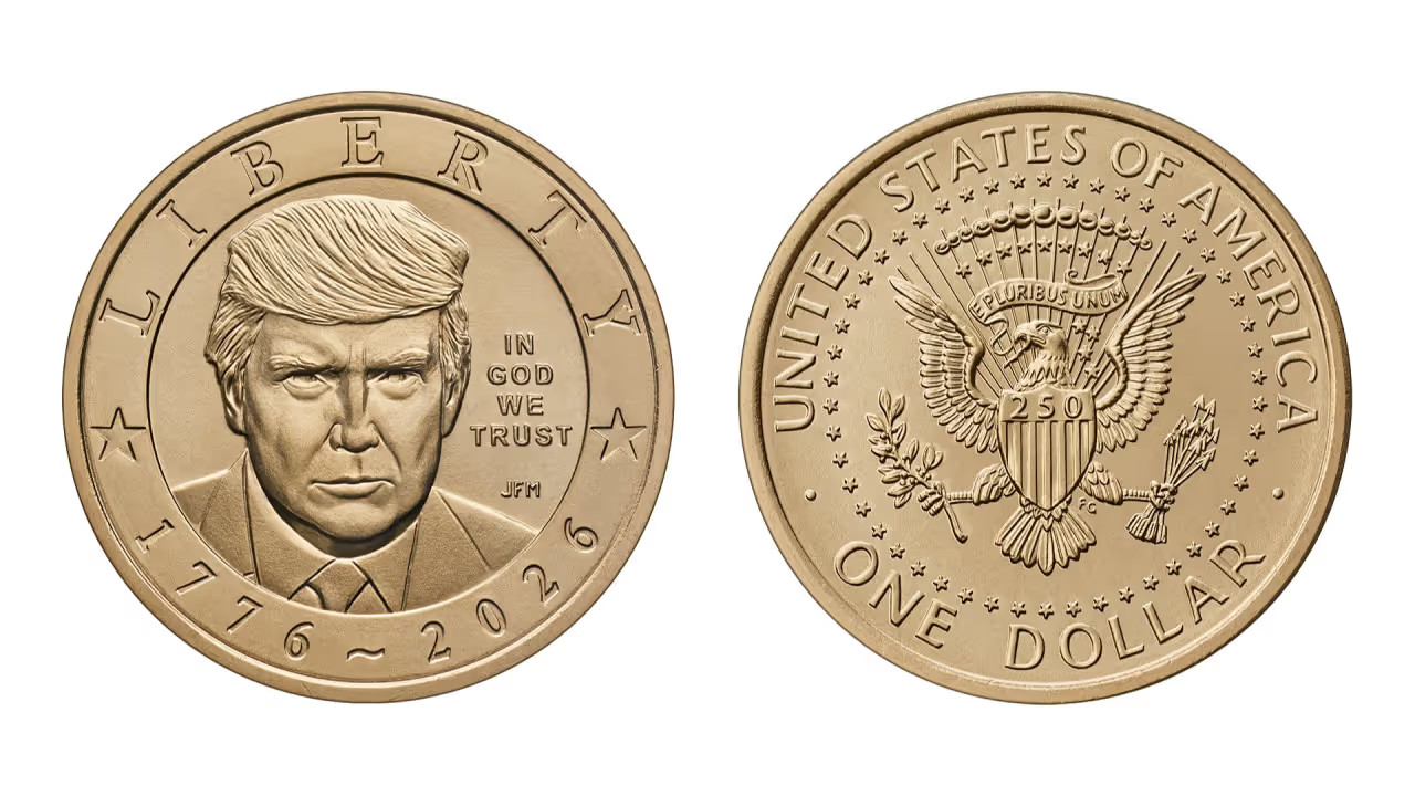 New dollar coin with Trumps image in America