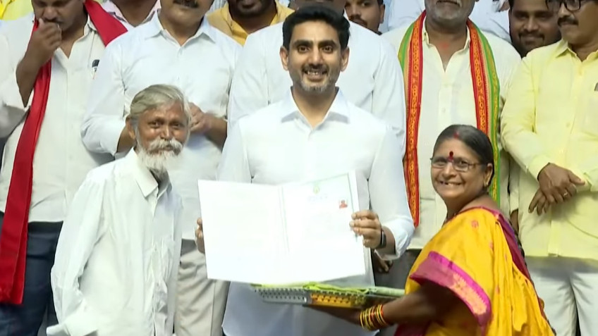 Nara Lokesh 730 hours non stop Patta distribution in Mangalagiri