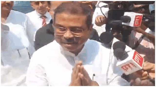 Dharmendra Pradhan receives grand welcome in Parliament after resignation