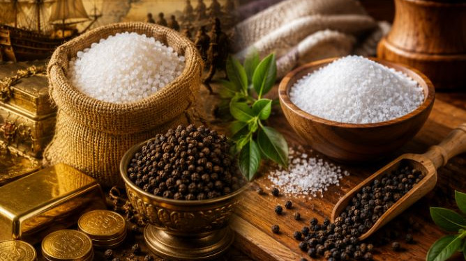 Salt and black pepper history and their value in ancient times