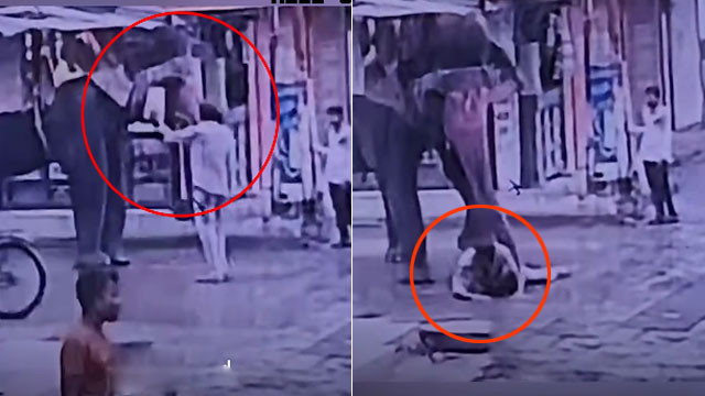 Elephant kills man while feeding jaggery horrifying CCTV footage recorded