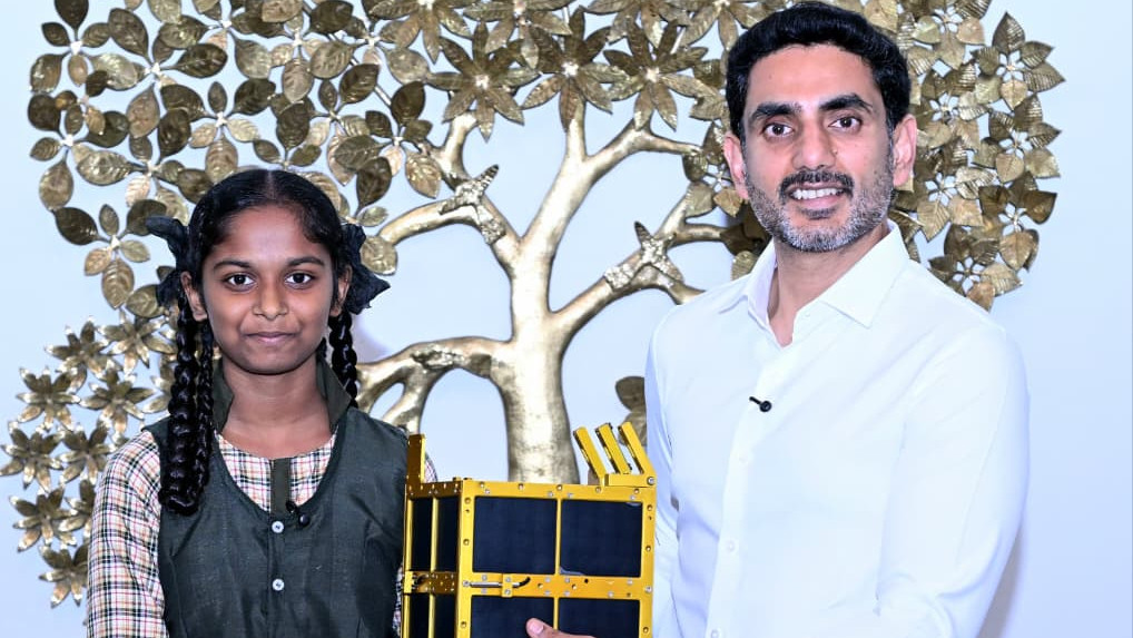 Selected for Mission ShaktiSat from government school Minister Lokesh congratulates student Jessy