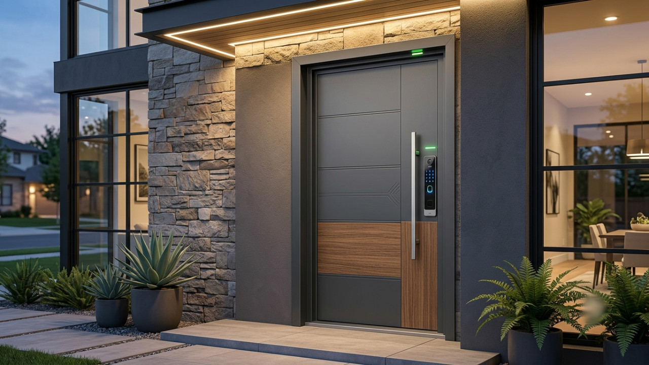 Steel door trends in 2026 smart look for home along with security