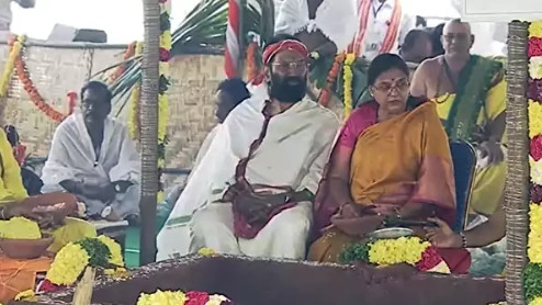 Maha Varuna Yagam begins grandly in Nagarjuna Sagar as Minister Uttam couple participates